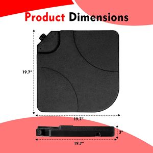 Base per Ombrellone da Esterno in Plastica Nera a 4 Pezzi, Design Quadrato per Riempimento con Acqua/Sabbia, Elegante Base Nera per Uso Esterno - Product Image 2