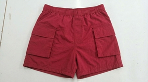 Short cargo en coton bleu uni pour hommes, avec taille élastique et poches, coupe régulière, pour l'été - Product Image 6