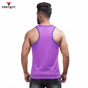 Wholesale Price New Arrivals Factory Price Breathable Plain Dyed Men Sports Mesh Sleeveless Mesh <b>Singlets</b> for Men - Product Image 5