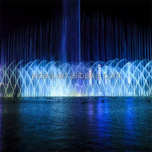 Grandes fontaines de jardin à rideau d'eau LED numériques avec musique, design moderne, construction en acier inoxydable pour la décoration extérieure des parcs - Product Image 4