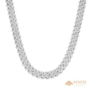Collier gourmette de luxe en moissanite glacée, en argent sterling 925, bijou tendance hip-hop pour homme et femme, cadeau de mariage et de fiançailles - Product Image 1