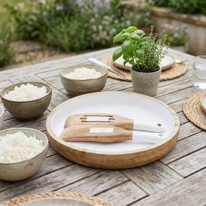 ชามสลัดไม้กระถินณรงค์ ชามไม้ขัดเงาสำหรับเสิร์ฟอาหาร ภาชนะสำหรับเสิร์ฟอาหารสำหรับครัวและโต๊ะอาหาร พร้อมชุดตะหลิว - Product Image 3
