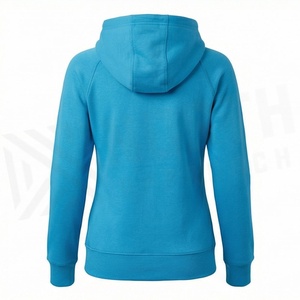 Sweat à capuche zippé classique pour femme, couleur personnalisée, manches avec trous pour les pouces, confortable, pull zippé pour femme - Product Image 2