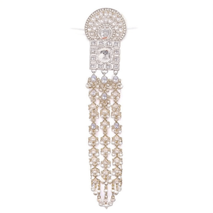 Élégant couvre-chignon en pierres Kundan pour femmes - Breloque en alliage pour mariages, douches nuptiales et occasions festives - Product Image 1