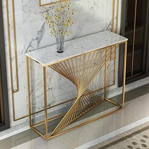Industrial Modern <b>Console</b> Furniture Featuring Marble Surface Strong Metal Structure For Sophisticated Interior Decoration Applic - Product Image 1