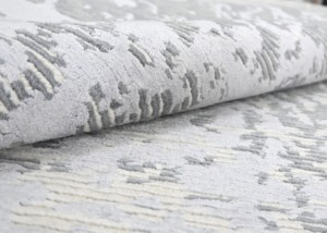 Exquisito Tapete de Lana y Seda Auténtica del Área Indo-Nepalí |   Tejido fino de 80 nudos |   Alfombra Artesanal de Herencia Familiar |   Hecho a Mano en India - Product Image 4