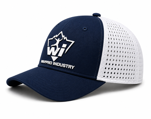 Unisex <b>Navy</b> Mesh Back <b>Cap</b> with White Side Panels, Adjustable Casual Sports Hat for Outdoor Use - Product Image 4