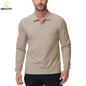 เสื้อโปโลชาย แขนยาว ผ้าฝ้าย สำหรับกอล์ฟ เทนนิส ใส่ทำงาน ใส่เที่ยว ลำลอง มีกระดุม 3 เม็ด เนื้อผ้านุ่มพิเศษ - Product Image 1