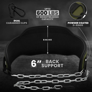 <b>EVA</b> Neoprene Weightlifting Dip Belt Steel Chain Customizable Design Breathable Waterproof Gym Training Belt - Product Image 4