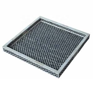 Plateau de service en os incrusté motif écailles de poisson, plateau de petit-déjeuner en os, plateau décoratif de table en os incrusté – Vente chaude - Product Image 1