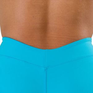 Shorts de sport pour femme, bleu aqua, taille mi-haute, à dos échancré, à compression, pour le yoga, la gym, l'entraînement et le fitness - Product Image 5