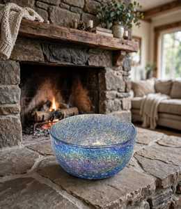 Maceta Moderna de Vidrio Azul Moteado, Ligera, para Decoración de Interiores, Sala de Estar, Repisa de Chimenea (cm) - Product Image 1