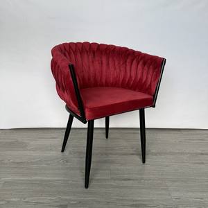 Tissu de luxe moderne élégant de velours dinant la base inoxydable de chaises - Product Image 2