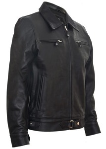 Premium <b>Leather</b> <b>Biker</b> <b>Jacket</b> Men Zip Front Motorcycle Riding Coat Factory OEM Sample Service Available Worldwide - Product Image 3