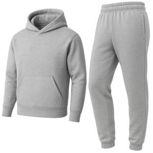 Ensemble de survêtement d'entraînement deux pièces pour homme, en molleton technique uni, léger, à séchage rapide, 100% coton, pour la salle de sport et le fitness - Product Image 1