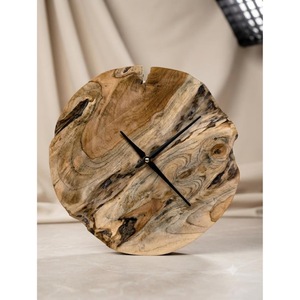 Horloge murale en bois rustique personnalisable en gros, forme irrégulière, quartz analogique silencieux, décoration de salon - Product Image 4
