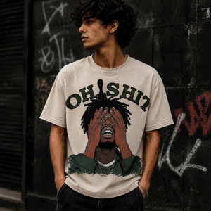Camiseta de manga corta para hombre con estampado frontal por sublimación Blessing, cuello redondo holgado, estilo urbano, jersey de algodón negro, 180GSM, 100% algodón - Product Image 3
