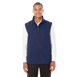 Gilet d'hiver pour homme, couleur unie, polaire polyester, col montant, sans manches, grande taille, épais et chaud pour usage quotidien avec logo - Product Image 3