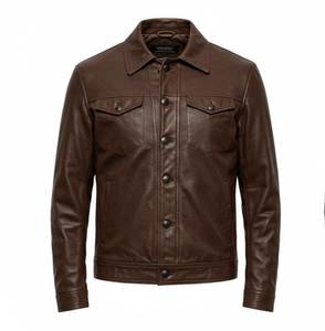 Fashionable Custom Design <b>Men's</b> Leather <b>Jacket</b> Pakistan Made Windproof Breathable Hooded Stand Front for <b>Men</b> Bikers Winter - Product Image 4