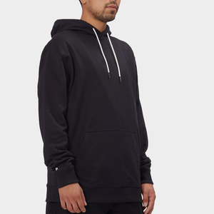 <b>Men's</b> Premium Fleece Hoodie 2026 <b>Black</b> Pullover Hoodie Heavyweight Contrast Cord Custom Logo Minimalist Streetwear <b>Sweatshirt</b> HD - Product Image 3