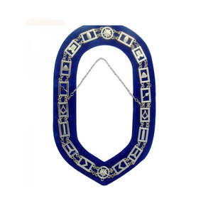Collar de Cadena Dorada de Metal para la Gran Logia de los Masones, con Reverso de Terciopelo Morado - Product Image 6