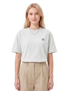T-shirt personnalisé blanc 100% coton, broderie, manches courtes, col rond minimaliste, hauts décontractés pour femmes, tailles plus, haut d'été - Product Image 5