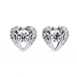 Solitairekart ต่างหูรูปหัวใจเพชรธรรมชาติ0.74ct สีความคมชัดสูง VS-SI คอลเลกชันนิรันดร์ - Product Image 3