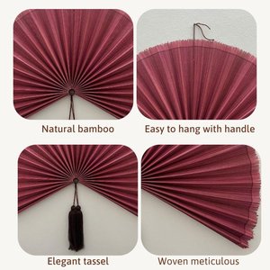 Ventilador de Pared Decorativo de Bambú Natural, Arte Boho Hecho a Mano para Colgar en la Pared, Decoración para Sala de Estar, Dormitorio, Hotel, Resort - Product Image 6