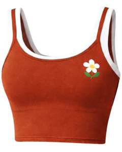 Manufacturer Custom Women <b>Rust</b> Crop <b>Top</b> And Mini Skirt Set Sleeveless Sports Bra Two Piece Yoga Gym Fitness Summer Casual Outfit - Product Image 2