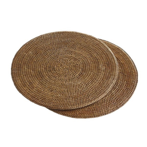 Patrón de planta de mimbre de bambú de ratán rústico Placa de cargador ecológica para ajuste de mesa de Evento de boda - Product Image 6