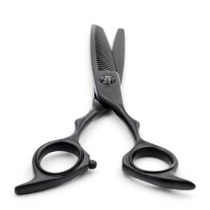 Tijeras Profesionales Premium Double Threat en Negro Mate, Hojas de Acero Inoxidable Afiladas para un Corte de Precisión - Product Image 2