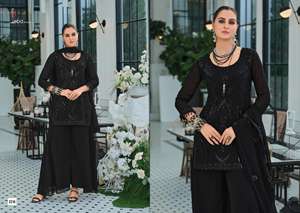 Traje Palazzo Premium de Georgette Auténtico con Bordados, Elegante Conjunto Étnico de Kurta y Palazzo de Diseñador, Atuendo de Fiesta para Mujer - Product Image 2