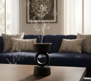 Brûleur d'encens carré en acier inoxydable Skies Trader, coupe dorée, encensoir Bakhoor, emblème floral, support pour charbon et parfum Oud - Product Image 5