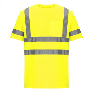 เสื้อยืดกีฬาผู้ชาย Econex สีน้ำเงินสะท้อนแสง แห้งเร็ว กันยับ ปลอดภัย มองเห็นได้ชัดเจน สำหรับงานตรวจสอบ พร้อมหน้าจอตรวจจับเข็ม - Product Image 3