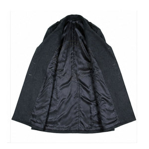 Trench-coat confortable pour homme, ceinture à la taille, doublure douce, boutons recouverts sécurisés, coton/laine, écologique, haute qualité - Product Image 5