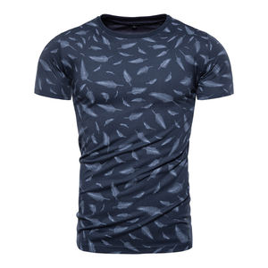 Nueva Camiseta de Verano para Hombre, 100% Algodón, Transpirable, Manga Corta, Corte Regular, Cuello Redondo, Elástica, Poliéster/Algodón, Ropa Casual para Gimnasio - Product Image 1