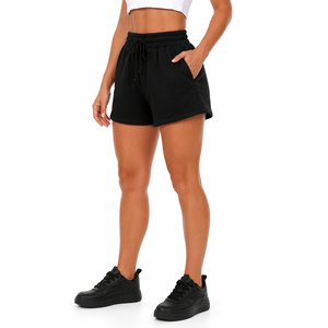 Shorts de Invierno Personalizados para Mujer, Cintura Alta Elástica con Cordón, Forro Polar, Bolsillos Laterales, Ropa Deportiva Informal, Tonos Ricos - Product Image 5