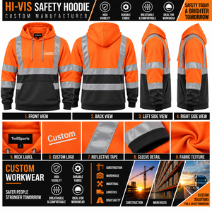Sweat-shirt de travail réfléchissant haute visibilité pour hommes, idéal pour les travaux de construction et routiers - Product Image 6