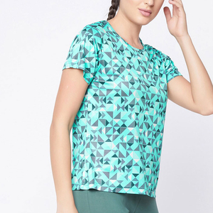 Camiseta de Verano Informal para Mujer, Personalizada, con Estampado por Sublimación, de Lona Lisa Teñida, Transpirable, de Secado Rápido, de Alta Calidad, a Precio Económico - Product Image 4