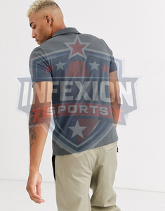 Polo homme gris uni à manches courtes en coton Oxford tissé, style décontracté, respirant, coupe classique - Product Image 3