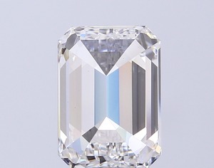 Superbe diamant blanc de laboratoire de 4,50 carats, couleur E, pureté VS2, taille émeraude, avec une polissage excellente, pour un bijou sophistiqué. - Product Image 2