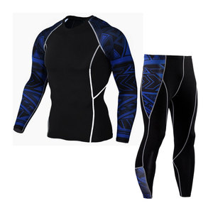 <b>Men's</b> Red Compression Eco-Friendly Breathable Regular Fit Full Sleeve Shirt Pants Set Crew Neck Quick Dry Sport Wear All Seasons - Product Image 2