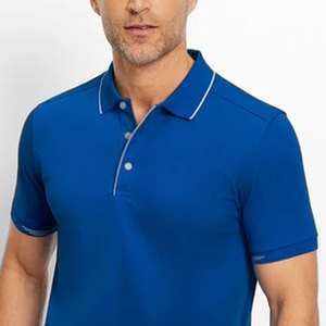 Turn Down Collar Design <b>Half</b> Botton Closure Men Polo <b>Shirts</b> Short Sleeve Custom Private Label Men Polo <b>Shirts</b> - Product Image 6