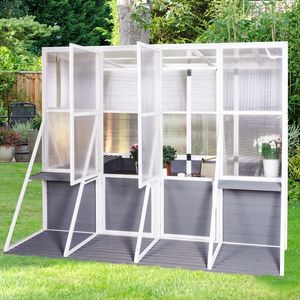 Invernadero de madera resistente tipo Lean-to para exteriores, invernadero grande para verano y invierno, invernadero tipo sala para jardín. - Product Image 6