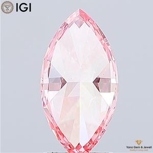 Diamant de laboratoire cultivé CVD de 2,00 carats, taille marquise, couleur rose vif fantaisie, clarté VVS2, certificat IGI, pour bague de mariage personnalisée - Product Image 6