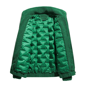 OEM Custom Embroidery Logo Oversized Winter Sherpa <b>Fleece</b> Puffer <b>Jacket</b> for Men and Unisex Woven Hooded Collar - Product Image 4