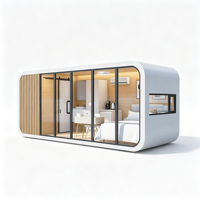 Cabane Apple de luxe moderne de 20 pieds, coque en aluminium, maison préfabriquée, mini-maison mobile, bureau de jardin extérieur avec salle de bain