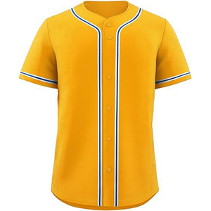 Nouveauté : T-shirt de baseball vierge sublimé 100 % polyester avec logo brodé 3D, maillots de baseball à impression numérique - Product Image 1
