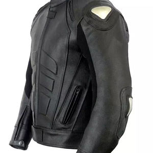 Men's Motorcycle <b>Jacket</b> Canvas Genuine Leather Hooded Front <b>Racing</b> <b>Racing</b> Jersey High Quality Coated Breathable Biker Wear - Product Image 2