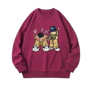 Custom Embossed Sweatshirt Black Sweatshirt <b>Hoodies</b> Mens Sweatshirts Cartoon Pattern 100% Cotton - Product Image 4
